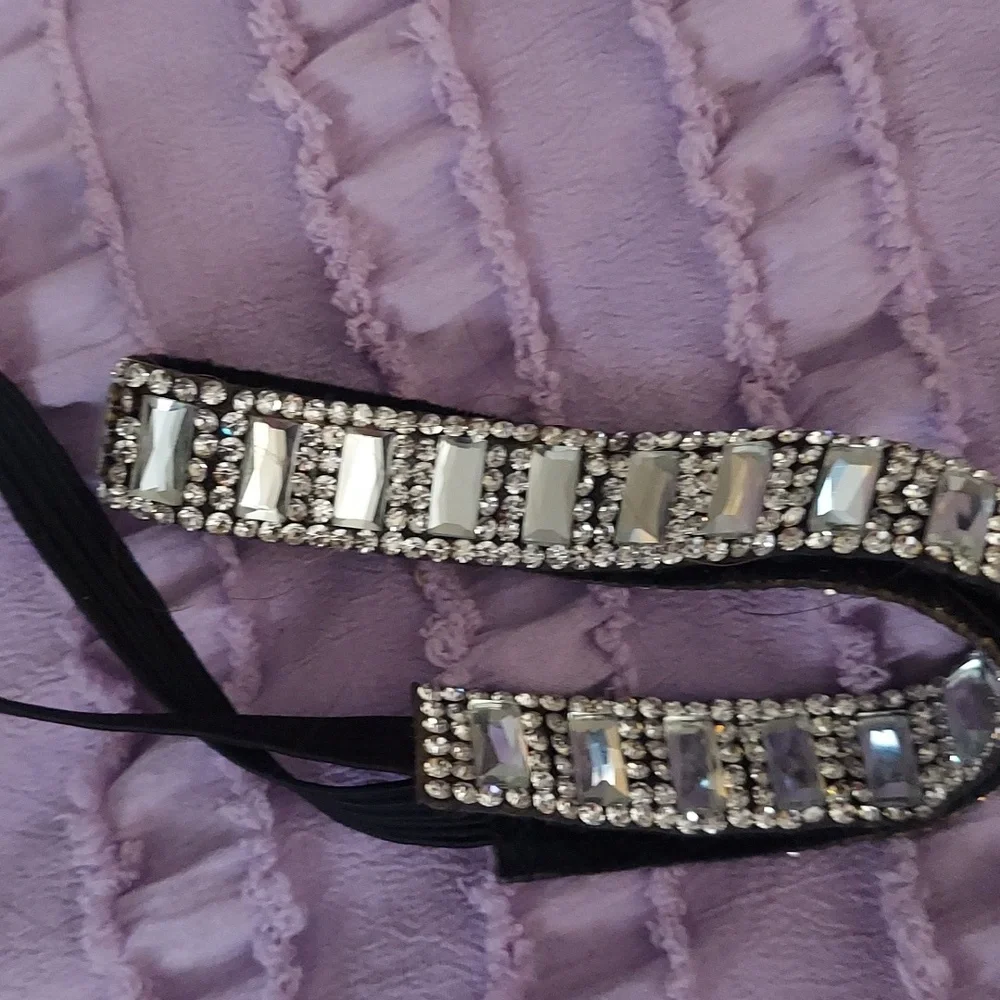 Emerald & Round Cut Crystal Bridal Gunmetal Headband